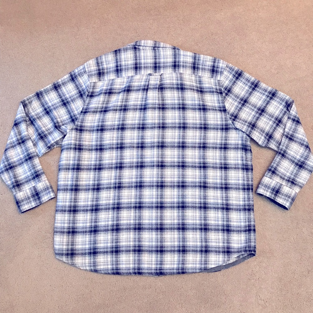 Tommy Bahama Heavyweight Flannel Shirt Mens Size XXL Plaid Blue White Cotton - Picture 3 of 14